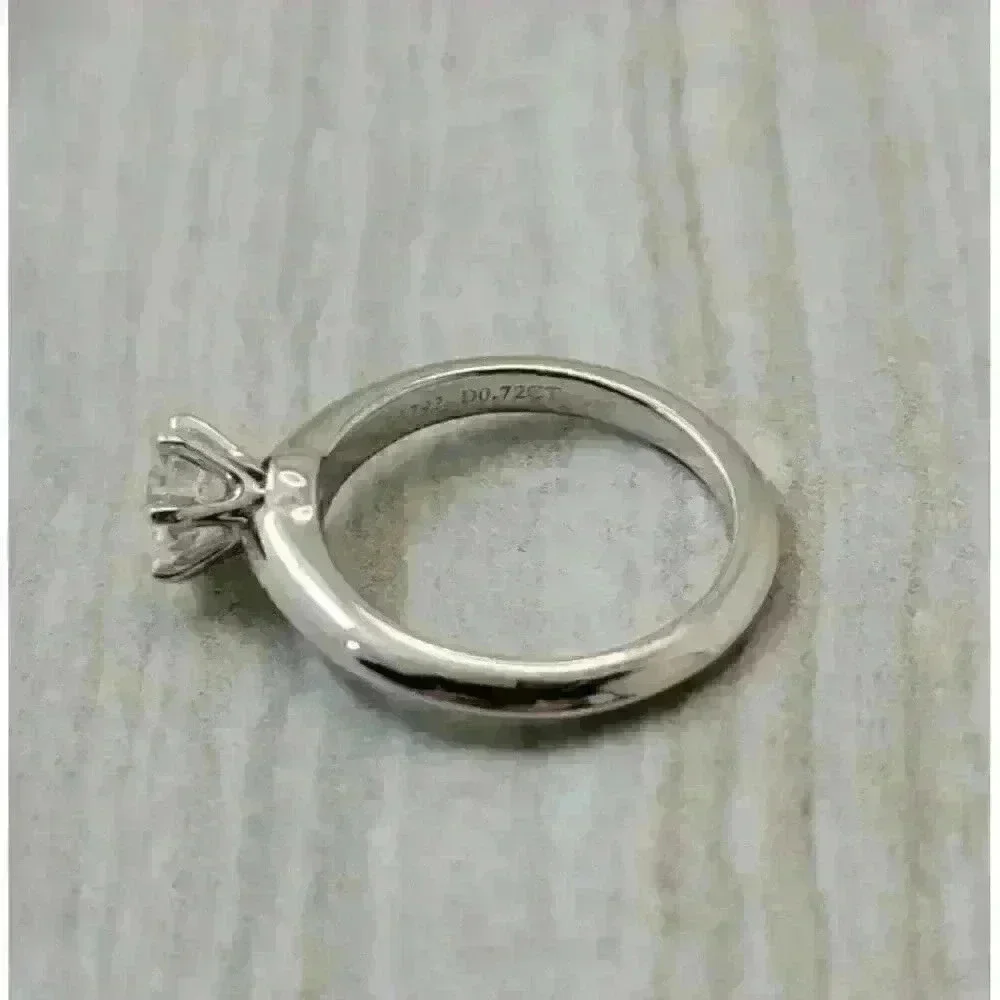 Tiffany & Co Platinum .72ct Round Brilliant Diamond Engagement Ring G-VS2 GIA